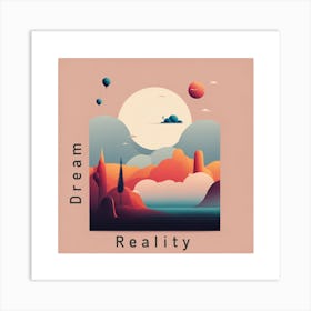Surreal Landscape Poster Dream and Reality  Art Print