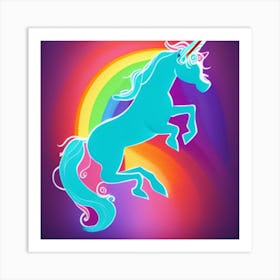 Unicorn With Rainbow Art Print