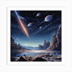 Spaceships In The Sky Art Print