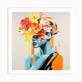 Woman With Flowers 2 Art Print