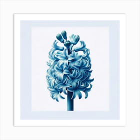 Title: "Blue Hyacinth Harmony: A Lush and Detailed Botanical Artwork"  Description: 'Blue Hyacinth Harmony' is a stunning digital illustration that showcases the intricate beauty of the hyacinth flower in a lush, detailed artwork. This piece features a cluster of rich blue hyacinth petals, artfully arranged to highlight their natural spiral patterns and vibrant tones. Perfect for botany enthusiasts and those who appreciate the finer details of floral art, this print adds a burst of color and a breath of fresh air to any decor. The realistic rendering of the hyacinth, set against a crisp white background, creates a striking contrast that is both bold and calming. Whether displayed in a sunlit conservatory, a chic urban living room, or a welcoming entryway, 'Blue Hyacinth Harmony' is sure to captivate and inspire with its natural elegance and sophisticated charm. Enhance your art collection with this exquisite depiction of springtime splendor. Art Print
