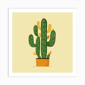 Rizwanakhan Simple Abstract Cactus Non Uniform Shapes Petrol 6 Art Print