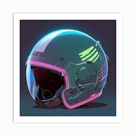 Neon Helmet 3 Art Print