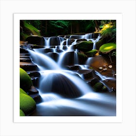 Waterfall In The Forest 2 Art Print