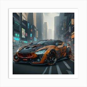 Pumpkin Car (Cyberpunk37) Art Print