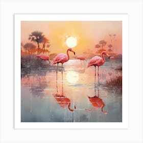 Flamingo Symphony Art Print