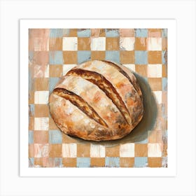 Rustic Bread Pastel Checkerboard 1 Art Print