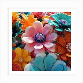 Colorful Flowers 17 Art Print