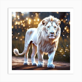 Lion In The Forest 50 Art Print