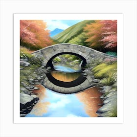 Bridge Over A Stream Art Print