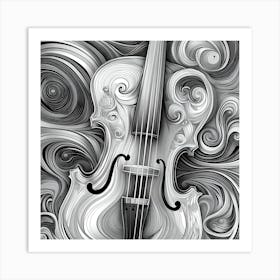 Black And White Violin Art Print