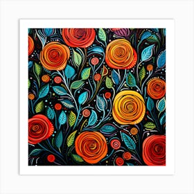 Colorful Roses 11 Art Print