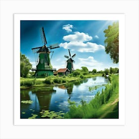 Water Green Nature View River Old Structure Light Electrical Sun Day Architecture Fauna (5) Art Print