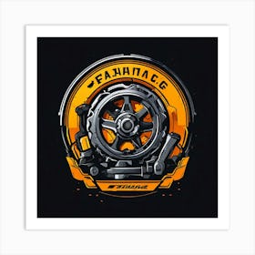 Logo Vector Mechanic Car Repair Automotive Tools Service Garage Wrench Gear Maintenance (4) Art Print