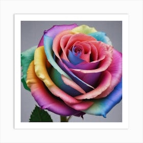 Rainbow Rose 2 Art Print