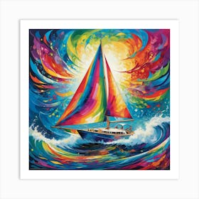 Sailboat In The Ocean 2 Art Print