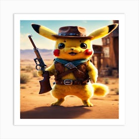 Pikachu In The Desert Art Print