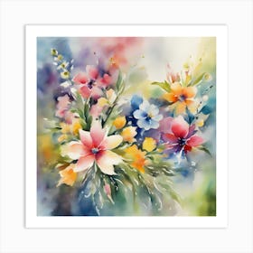 Watercolor Flowers 2 Art Print