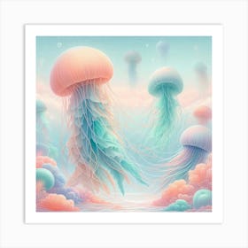 Jellyfish Canvas Art 1 Art Print