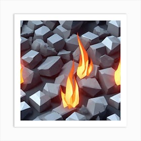 Fires On Rocks Art Print