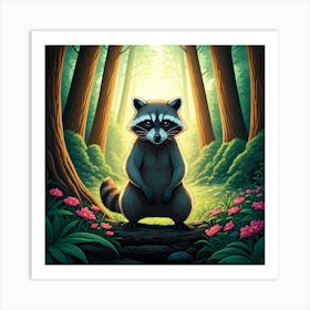 Spirited Raccoon Art Print