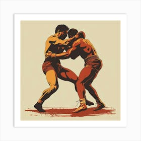 A Greco Roman Wrestling Vector Design Illustrati 1719334744 4 Art Print