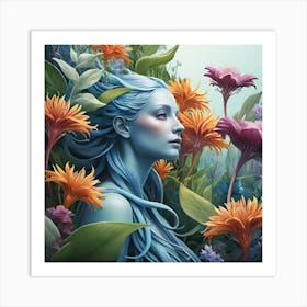 FLORAL PROFILE 405 Art Print