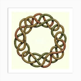 Flux Dev An Intricate Handdrawn Celtic Knot Design Featuring I 2 Art Print