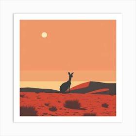 Kangaroo In The Desert Art Print