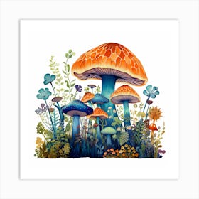 Mushrooms In The Meadow 8 Art Print