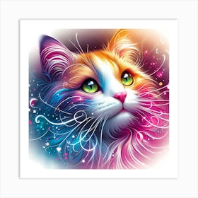 Colorful Cat 1 Art Print