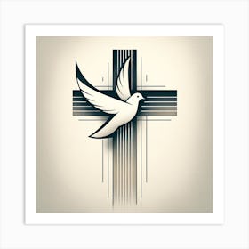 Dove With Cross Art Print