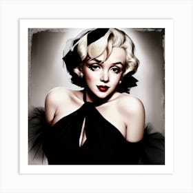 Marilyn Monroe Bride Cloaked In Darkness Art Print