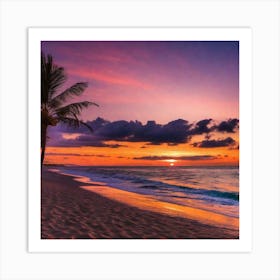 Sunset On The Beach 417 Art Print