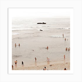 The Vintage Life In Summer At The Beach Portugal Square Art Print