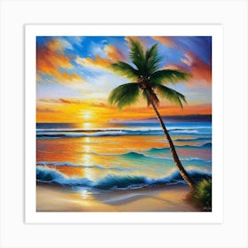 Sunset At The Beach 85 Art Print