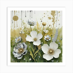 Flowers In The Grass Art Print