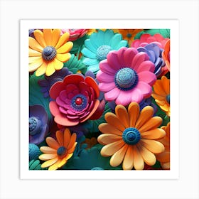 Colorful Flowers 25 Art Print