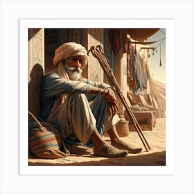 Slow Day At The Bazaar (desert, shop) Art Print