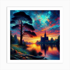 Sunset By The Lake 1 Art Print