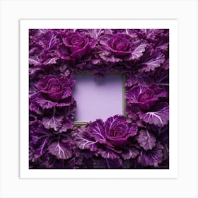 Frame Created From Red Cabbage Sprouts On Edges And Nothing In Middle Trending On Artstation Sharp (7) Art Print