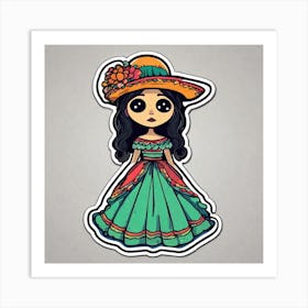 Mexico Sticker 2d Cute Fantasy Dreamy Vector Illustration 2d Flat Centered By Tim Burton Pr (31) Art Print