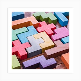 Puzzle Blocks Art Print