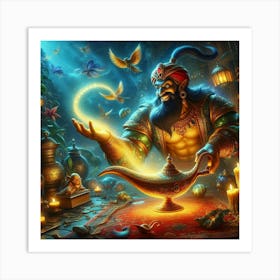 Genie Of The Lamp 2 Art Print