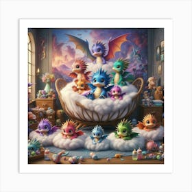 Dragons In A Crib Art Print