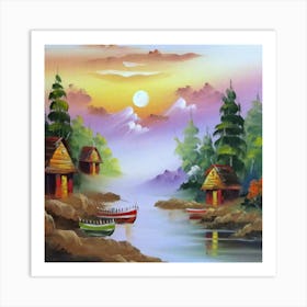 Multicolored landscape. 1 Art Print