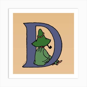 Moomin Collection Alphabet Letter D Art Print