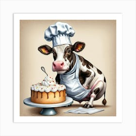 Chef Cow 10 Art Print