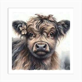 Highland Calf Art Print