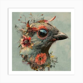 Bird With Flowers Art Print